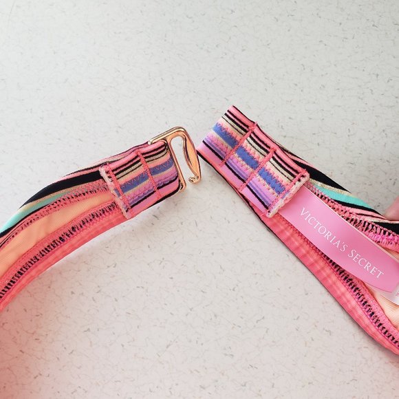 VICTORIA'S Secret Strapless Padded Stripe Bikini Swim Top SZ 32B - Picture 10 of 12